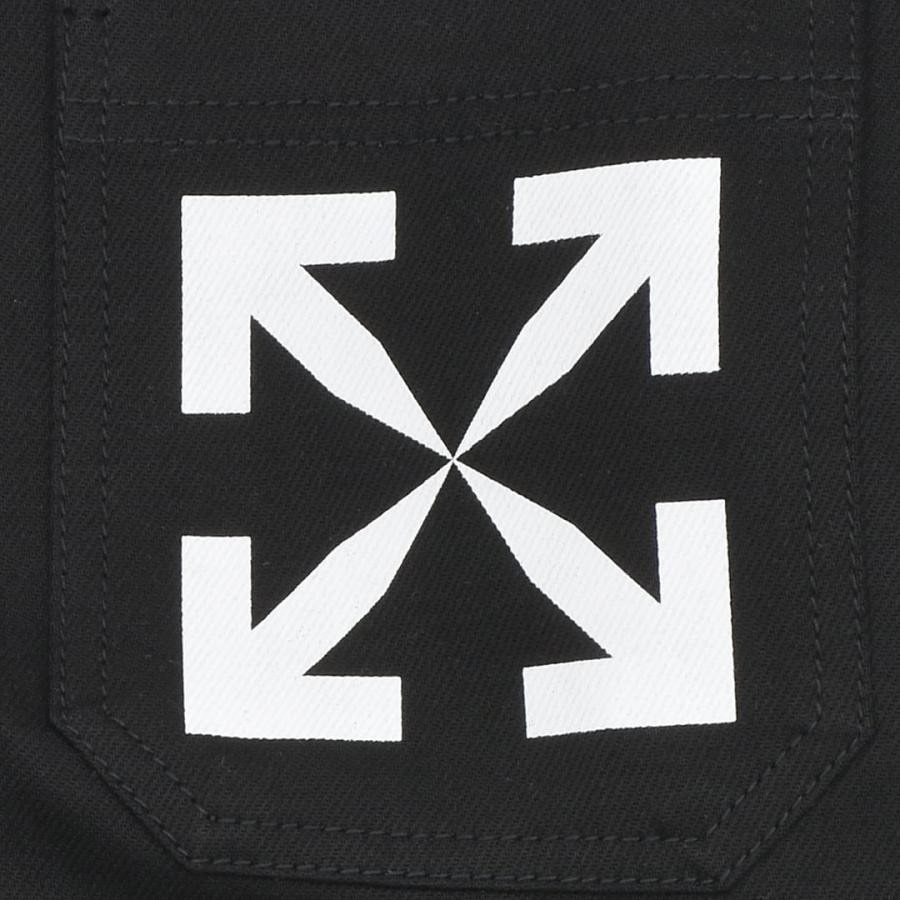 【OFF-WHITE】SINGLE ARROW DENIM SHIRT(BLACK/WHITE) BLACK/WHITE M