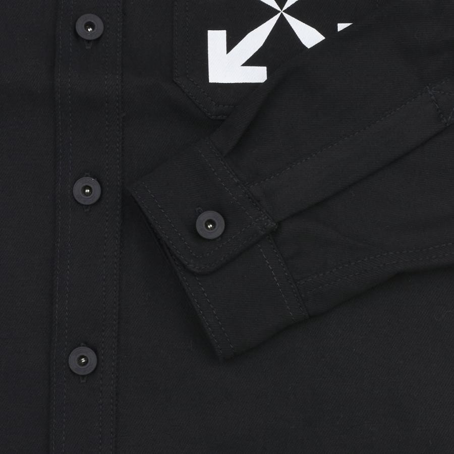 【OFF-WHITE】SINGLE ARROW DENIM SHIRT(BLACK/WHITE) BLACK/WHITE M