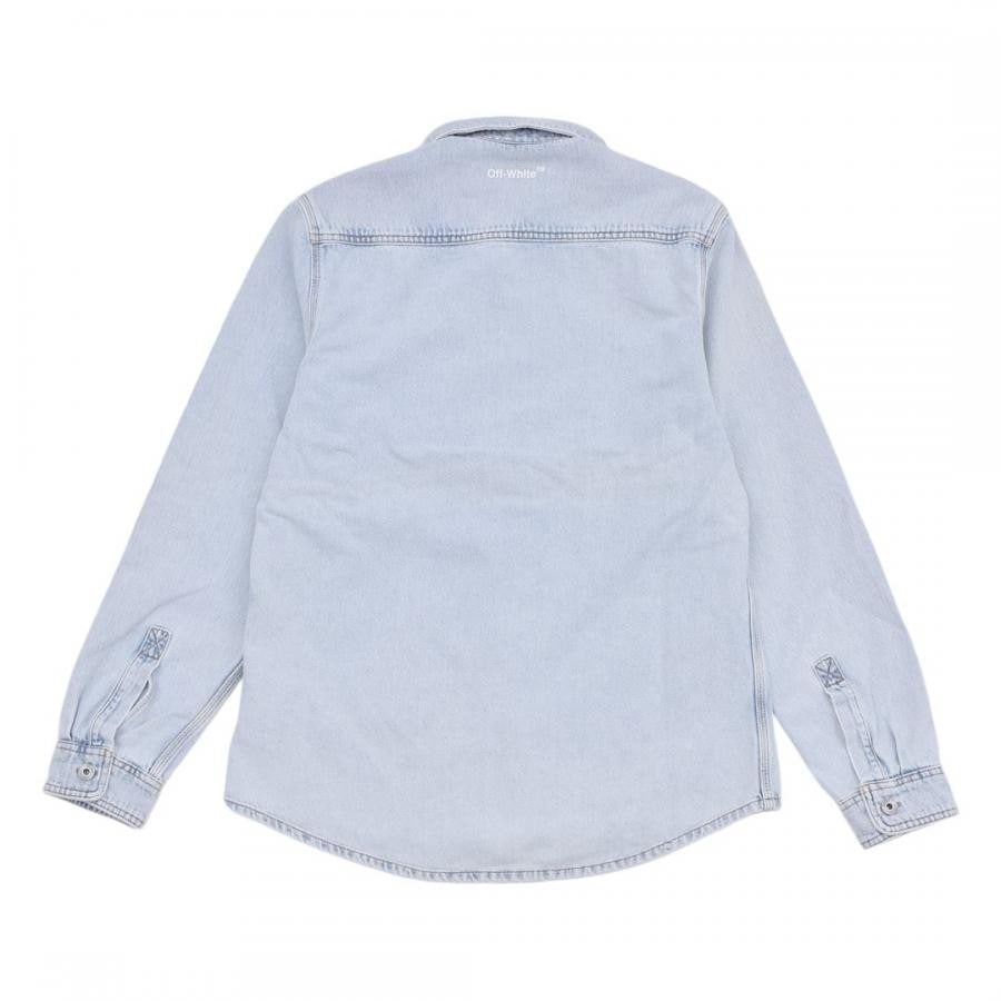【OFF-WHITE】SINGLE ARROW DENIM SHIRT(BLUE/WHITE) BLUE/WHITE M