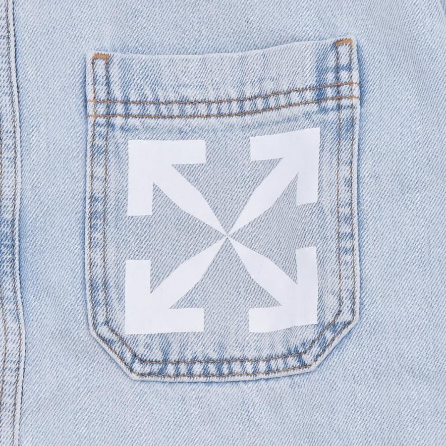 【OFF-WHITE】SINGLE ARROW DENIM SHIRT(BLUE/WHITE) BLUE/WHITE M