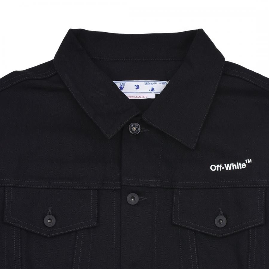 【OFF-WHITE】DIAG TAB SLIM DENIM JACKET(BLACK/WHITE) BLACK/WHITE XL