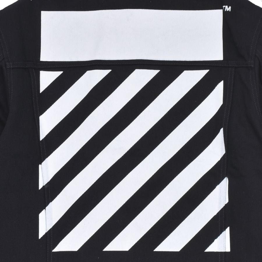 【OFF-WHITE】DIAG TAB SLIM DENIM JACKET(BLACK/WHITE) BLACK/WHITE XL