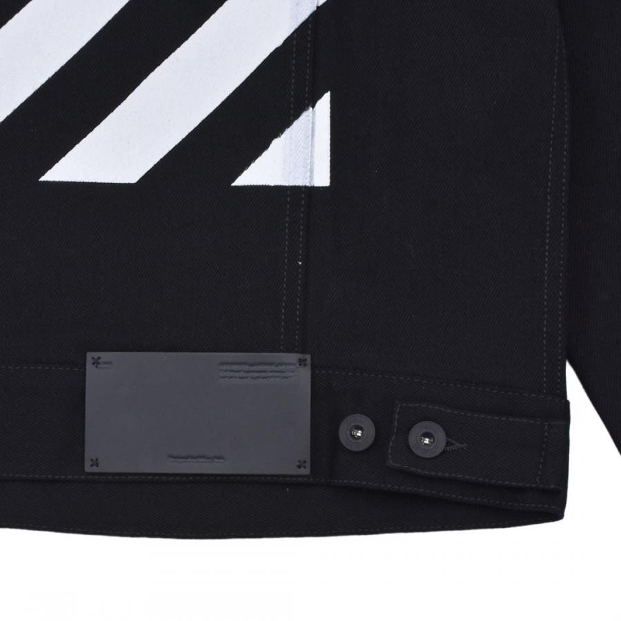【OFF-WHITE】DIAG TAB SLIM DENIM JACKET(BLACK/WHITE) BLACK/WHITE XL