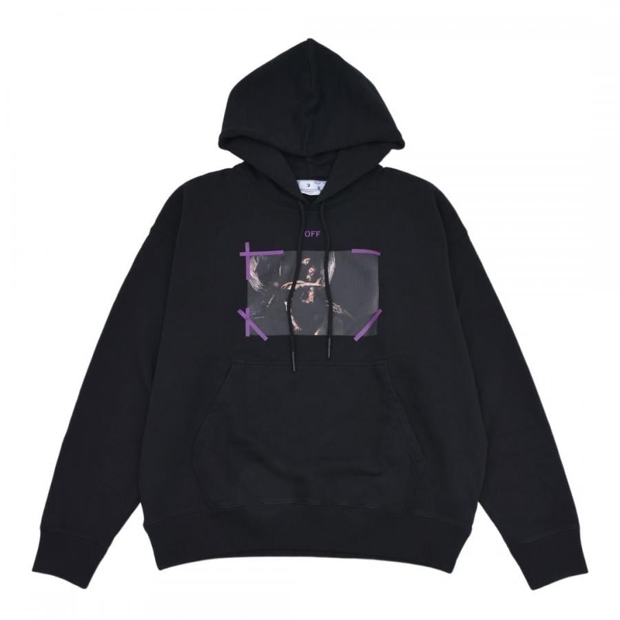 【OFF-WHITE】ARROW CARAV MERCY SKAT HOODIE(BLACK/PURPLE) BLACK/PURPLE XL