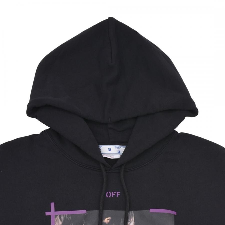 【OFF-WHITE】ARROW CARAV MERCY SKAT HOODIE(BLACK/PURPLE) BLACK/PURPLE XL