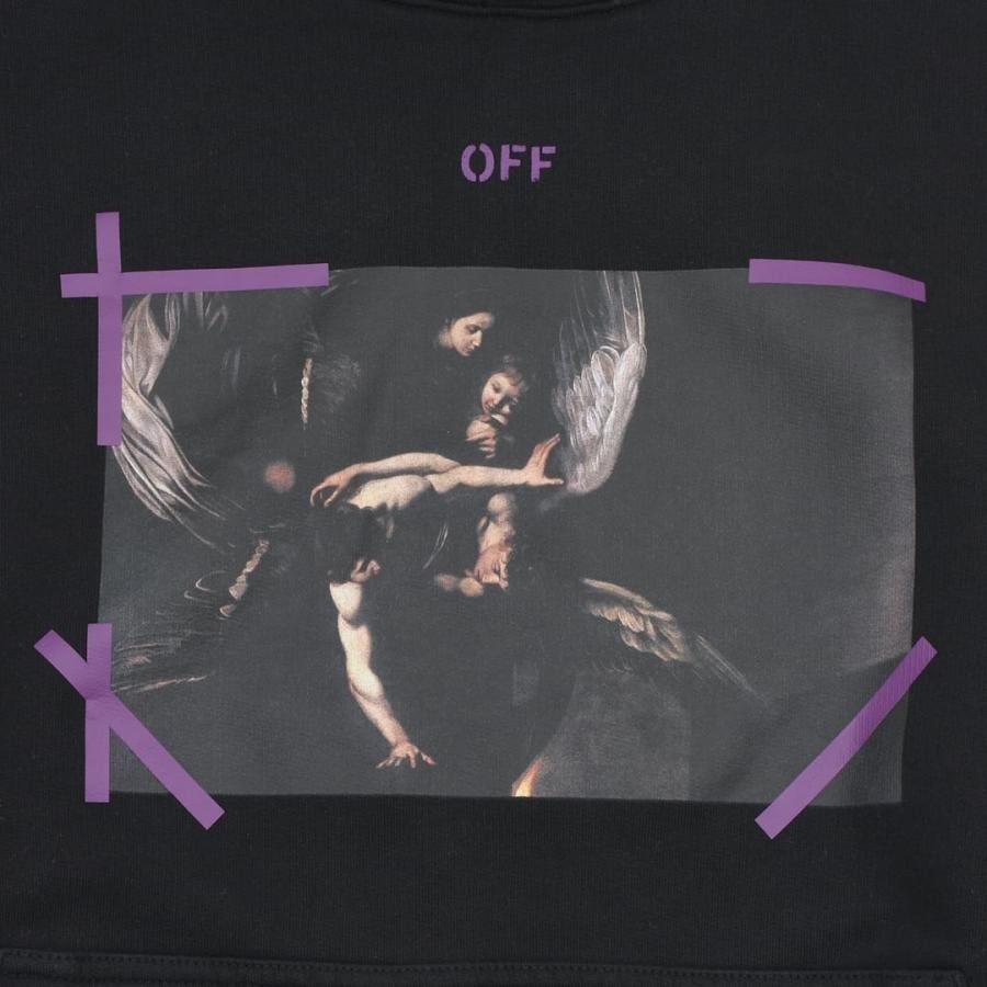【OFF-WHITE】ARROW CARAV MERCY SKAT HOODIE(BLACK/PURPLE) BLACK/PURPLE XL