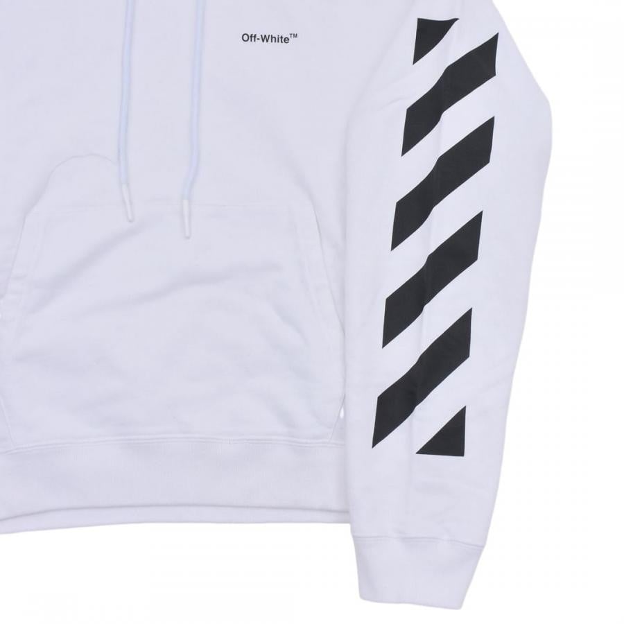 【OFF-WHITE】DIAG HELVETICA OVER HOODIE(WHITE/BLACK) WHITE/BLACK XL