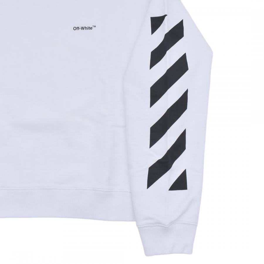 OFF-WHITE】DIAG HELVETICA OVER CREWNECK(WHITE/BLACK)(L WHITE/BLACK 