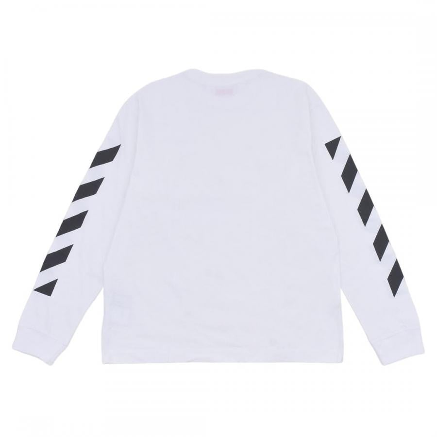 【OFF-WHITE】DIAG HELVETICA SKATE L/S TEE(WHITE/BLACK) WHITE/BLACK XL