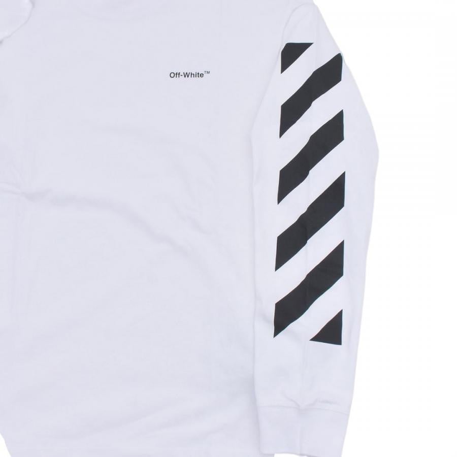 【OFF-WHITE】DIAG HELVETICA SKATE L/S TEE(WHITE/BLACK) WHITE/BLACK XL