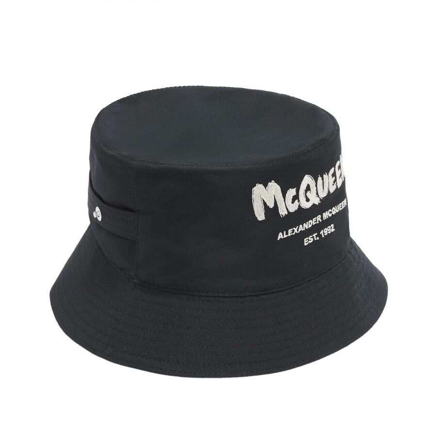 【ALEXANDER McQUEEN】HAT TONAL GRAFFITI BLACK L