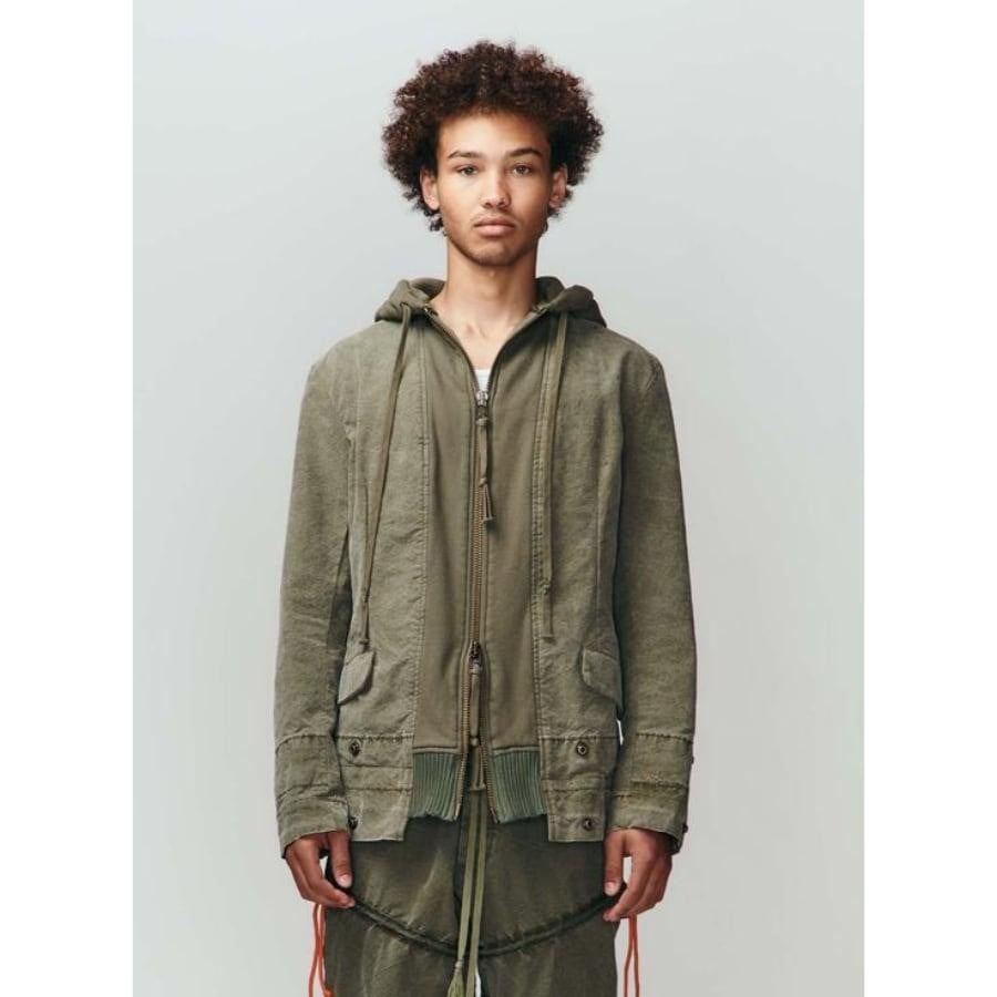 GREG LAUREN TENT HOODIE FRONT OLLIE KHAKI