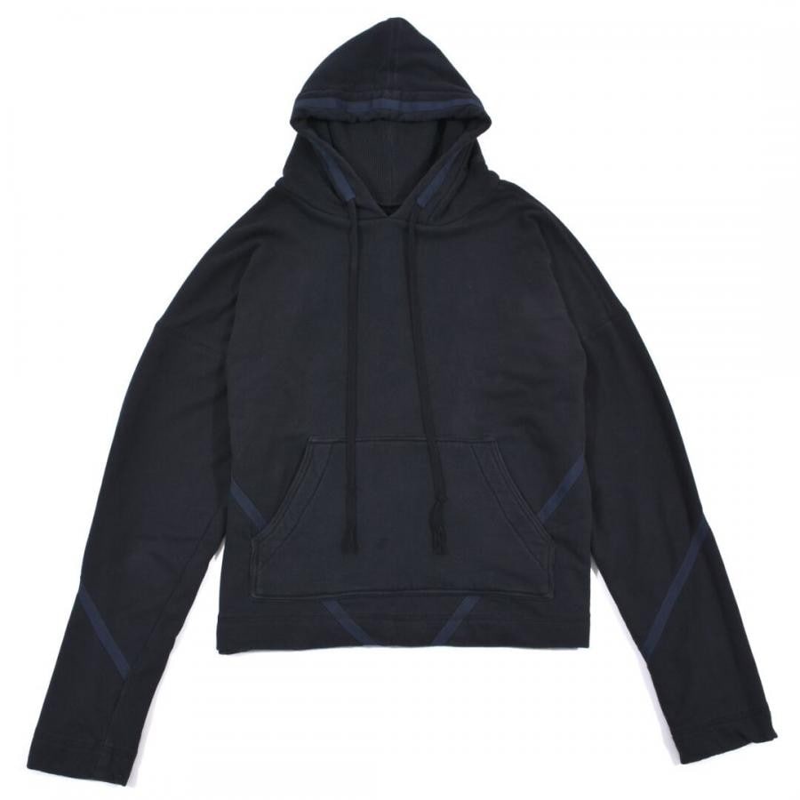 GREG LAUREN BLACK FLEECE BASIC HOODIE BLACK BLACK 3