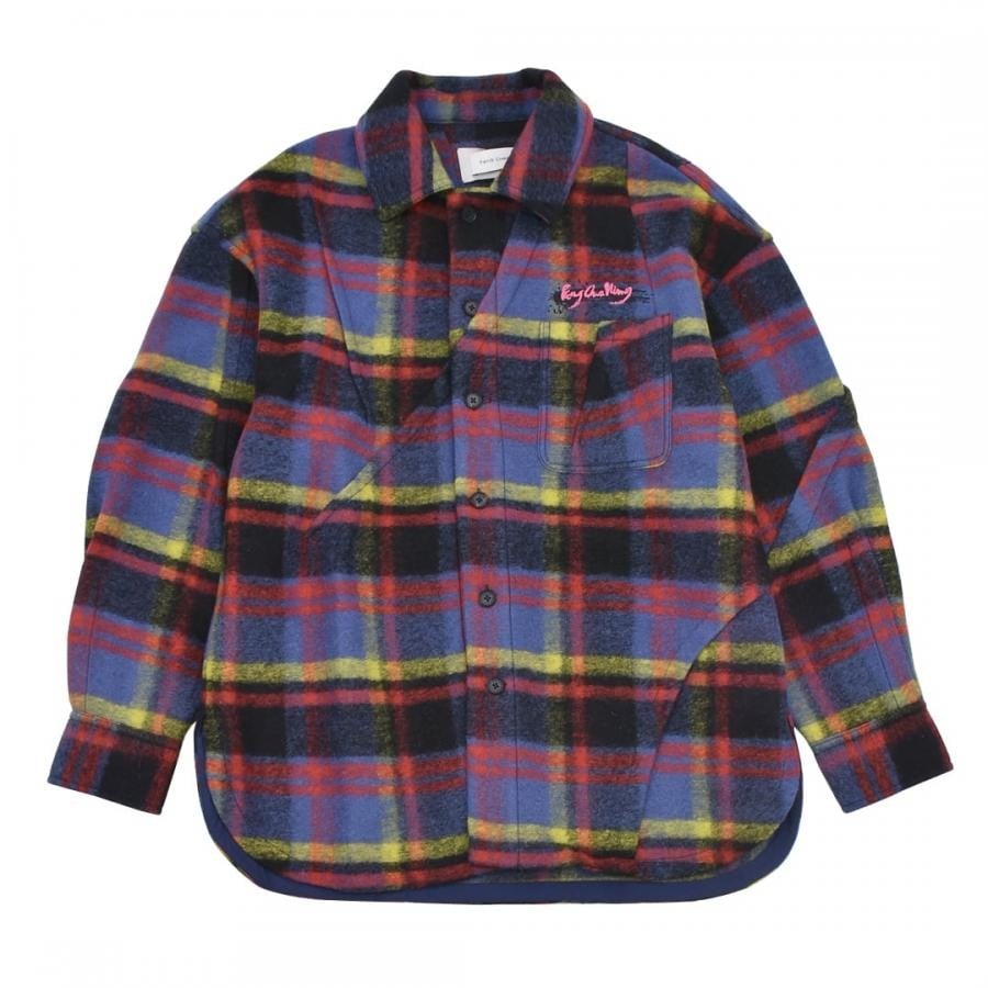 Feng Chen Wang WOOLEN PLEATED JACKET KHAKI M