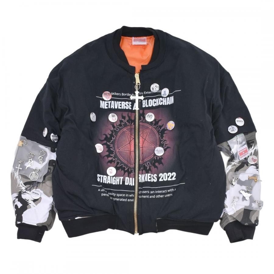 【COUCOU BEBE】METAVERSE BOMBER KHAKI/BLACK XXL