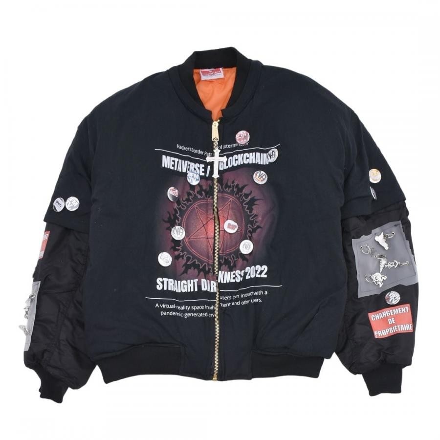 【COUCOU BEBE】METAVERSE BOMBER KHAKI/BLACK XXL