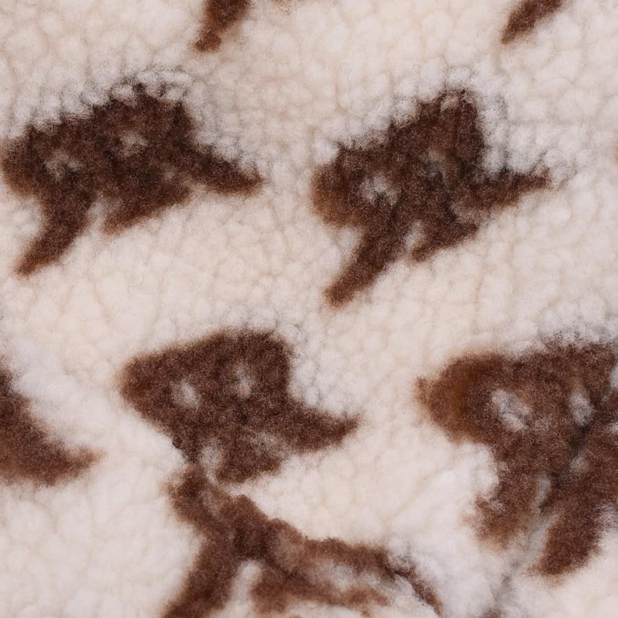 【Rokh】 LEATHER PATCH FLEECE JACKET (BEIGE) BEIGE 34