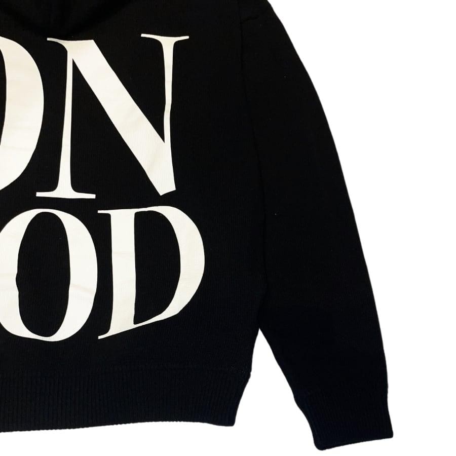 【1989】KNITTED ON GOD HOODIE（BLACK） BLACK XXL