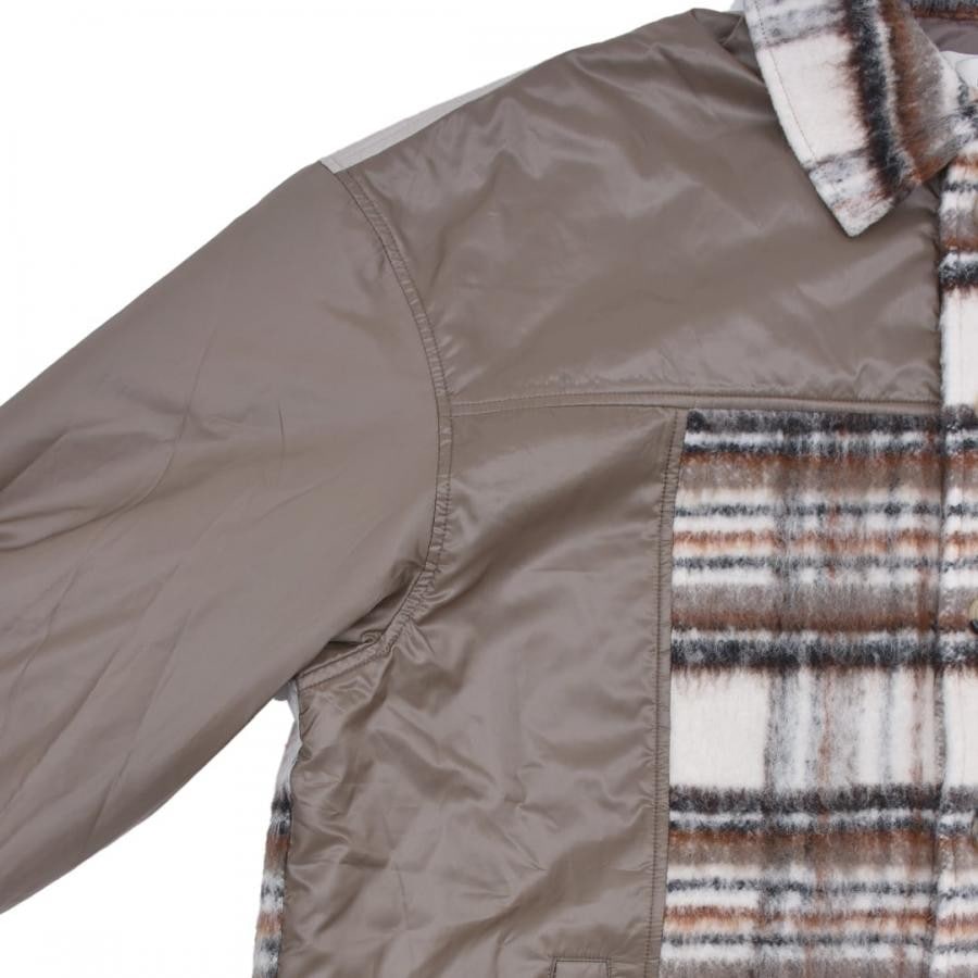 【Feng Chen Wang】PANELLED FLANNEL SHIRT JACKET(KHAKI) KHAKI L