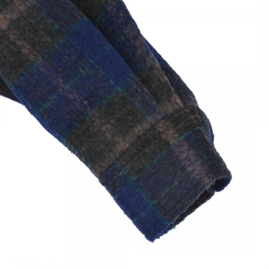 ジャケット・アウター Feng Chen Wang PRINT PANELLED JACKET Feng Chen Wang】PANELLED FLANNEL SHIRT JACKET(NAVY)(L NAVY