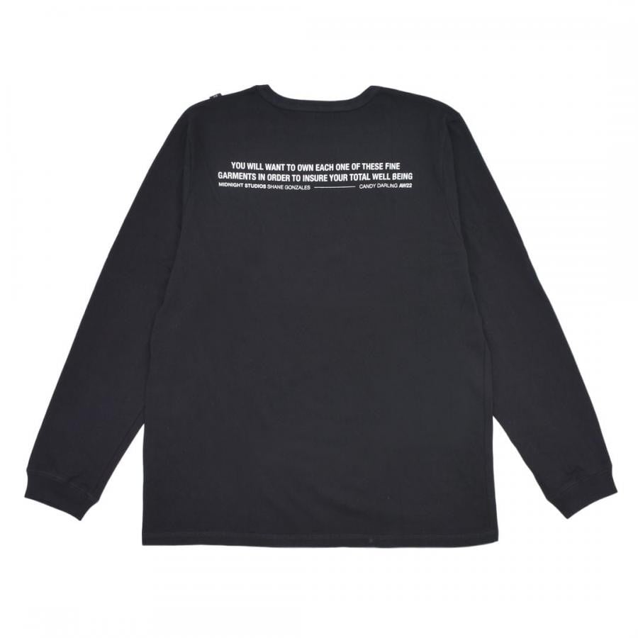【MIDNIGHT STUDIOS】ON DRUGS LS T-SHIRT(BLACK) BLACK XL