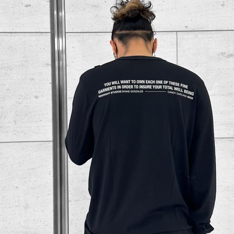 【MIDNIGHT STUDIOS】ON DRUGS LS T-SHIRT(BLACK) BLACK XL