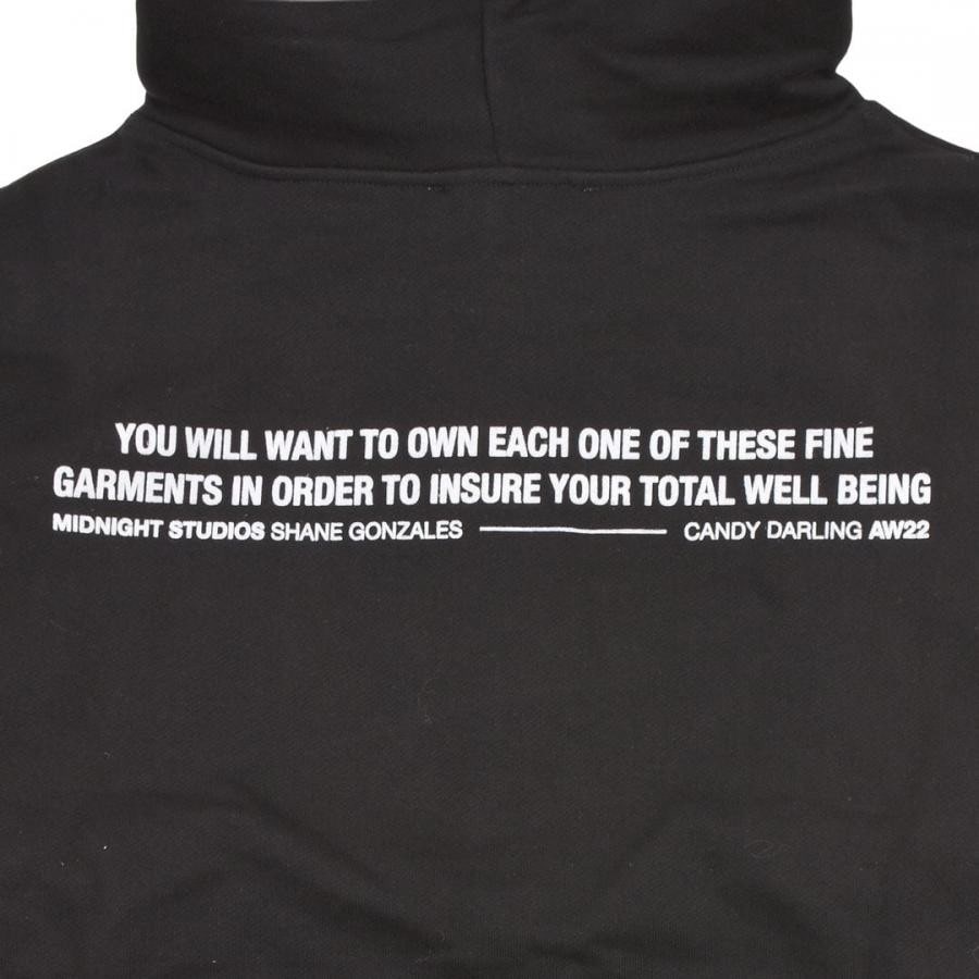 【MIDNIGHT STUDIOS】M-LOGO MICRO HOODED SWEATSHIRT(BLACK) BLACK L