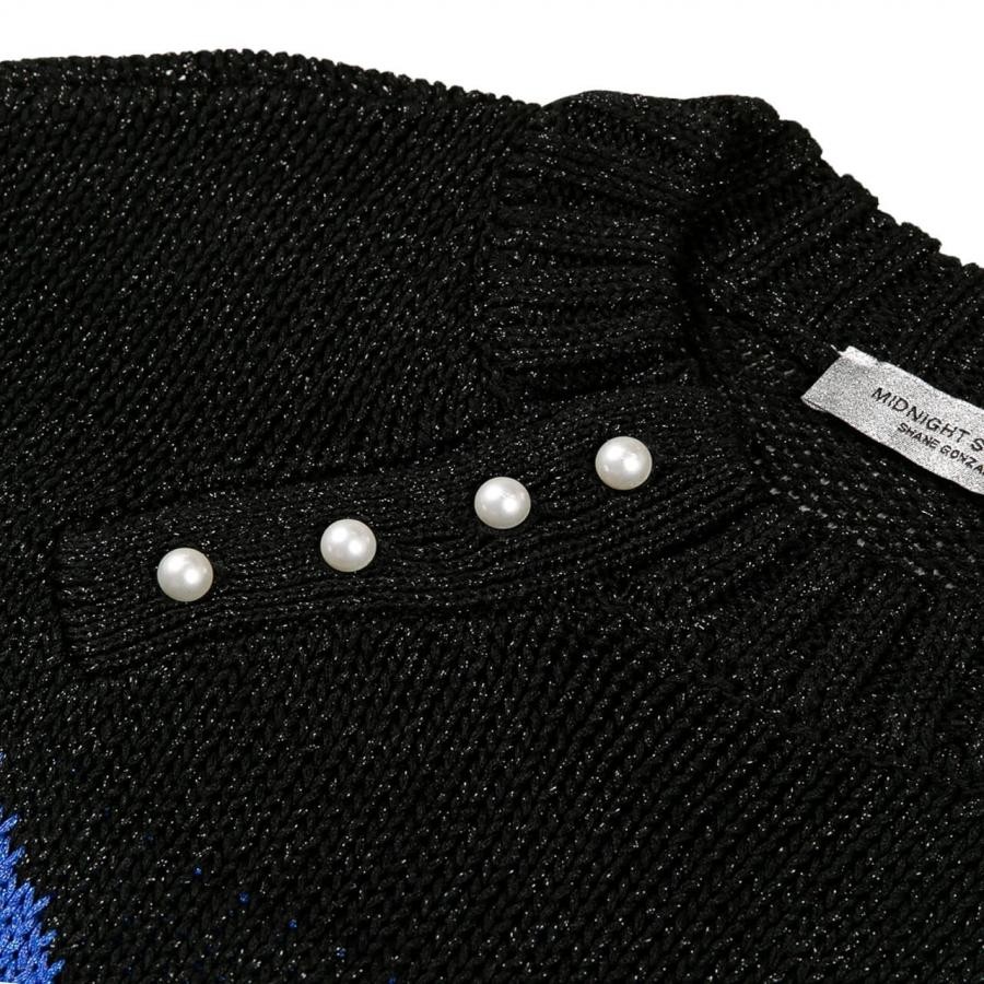 【MIDNIGHT STUDIOS】BABY FACE SWEATER SILVER XL