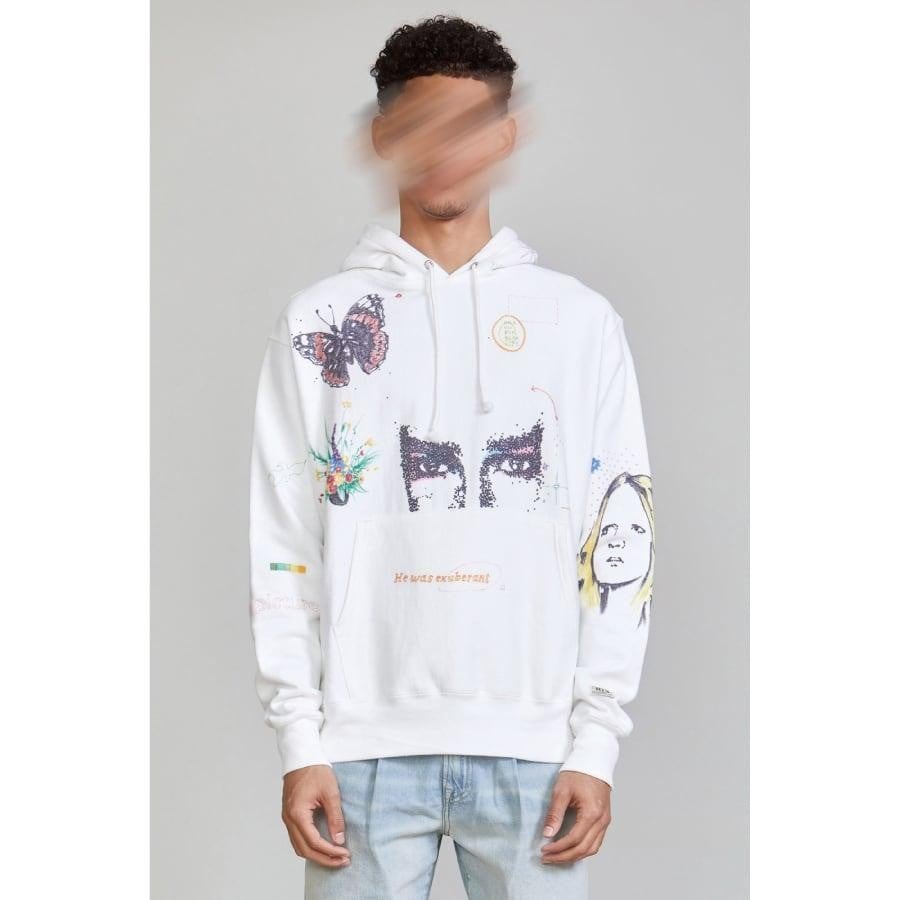 R13 SKETCH OVERSIZED HOODIE ECRU ECRU XL