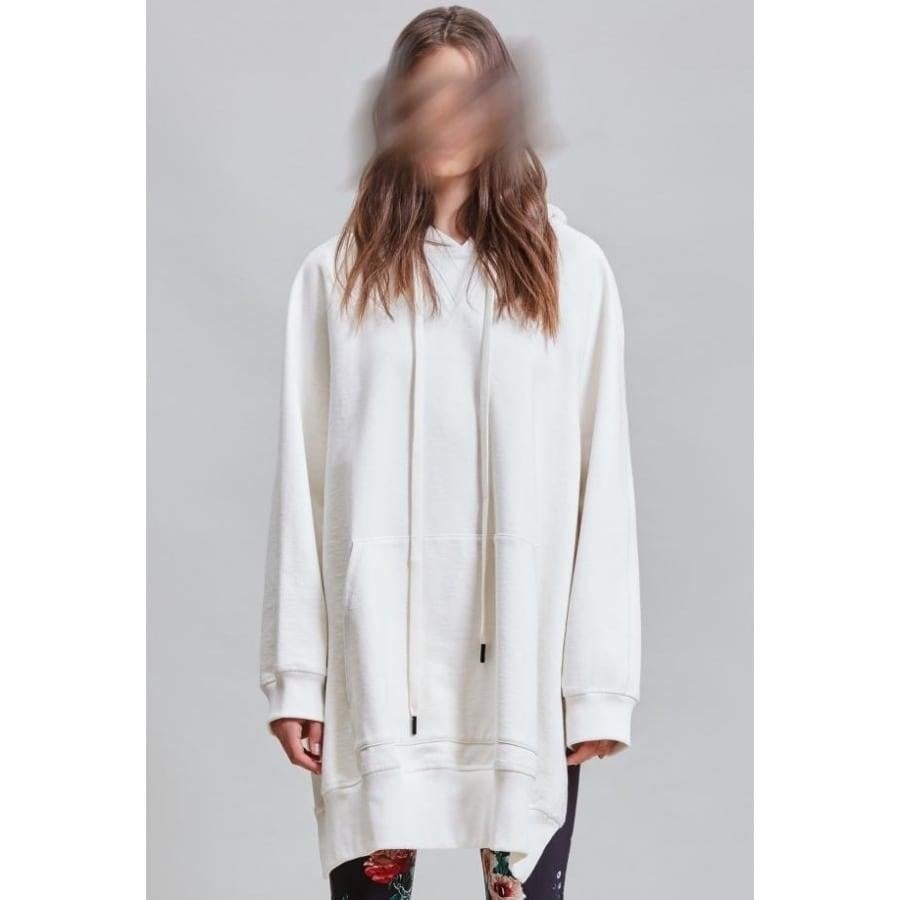R13OVERSIZED HOODIE CAPE (WPLAIN ECRU DRAWSTRING)WHITE WHITE M/L