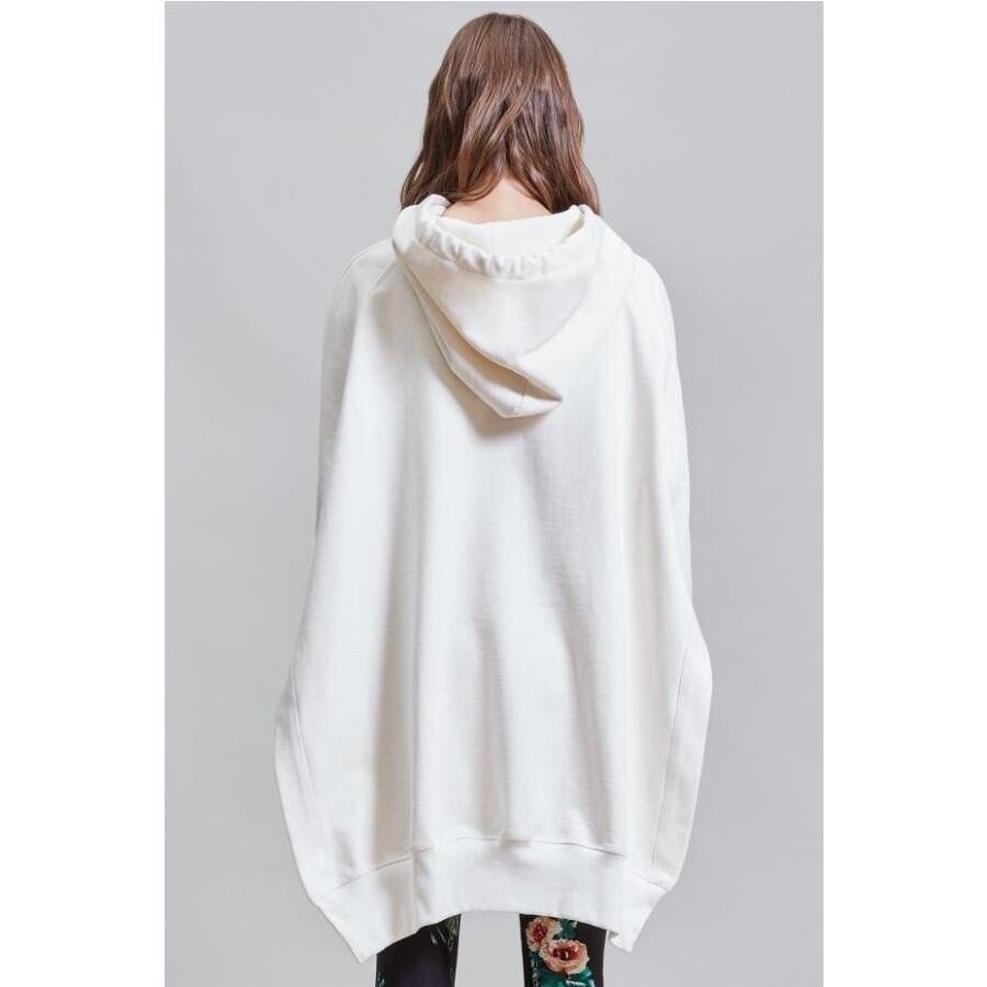 R13OVERSIZED HOODIE CAPE (WPLAIN ECRU DRAWSTRING)WHITE WHITE M/L