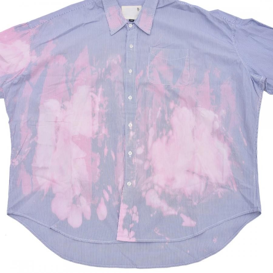 【R13】BLEACHED DROP NECK SHIRT(BLU STRIPE) BLU STRIPE L