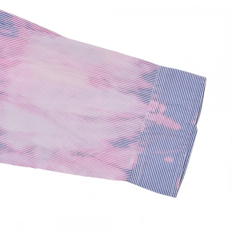 【R13】BLEACHED DROP NECK SHIRT(BLU STRIPE) BLU STRIPE L