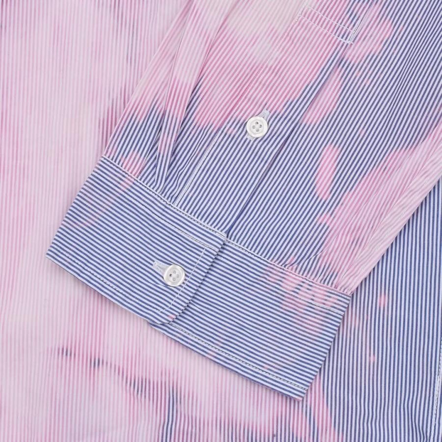 【R13】BLEACHED DROP NECK SHIRT(BLU STRIPE) BLU STRIPE L