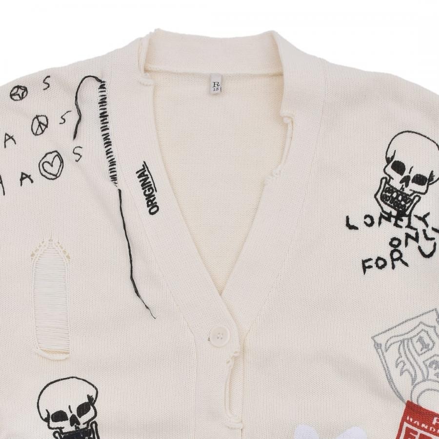 【R13】LETTERMAN CARDIGAN(ECRU) ECRU M