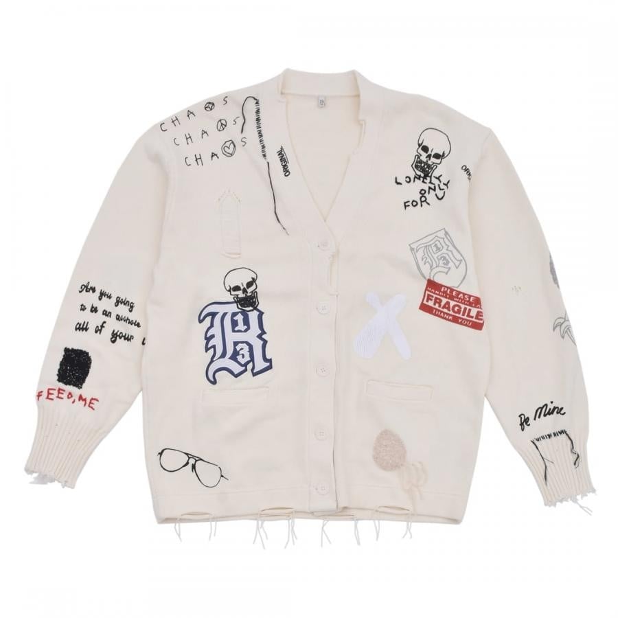 【R13】LETTERMAN CARDIGAN(ECRU) ECRU L