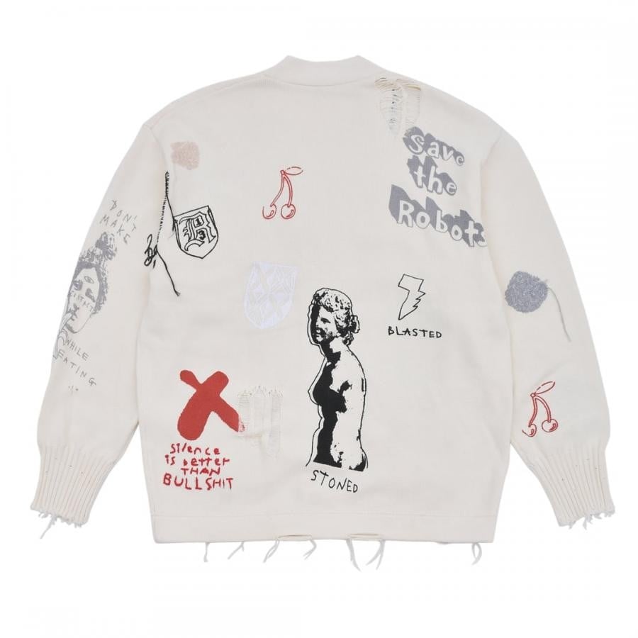 【R13】LETTERMAN CARDIGAN(ECRU) ECRU L