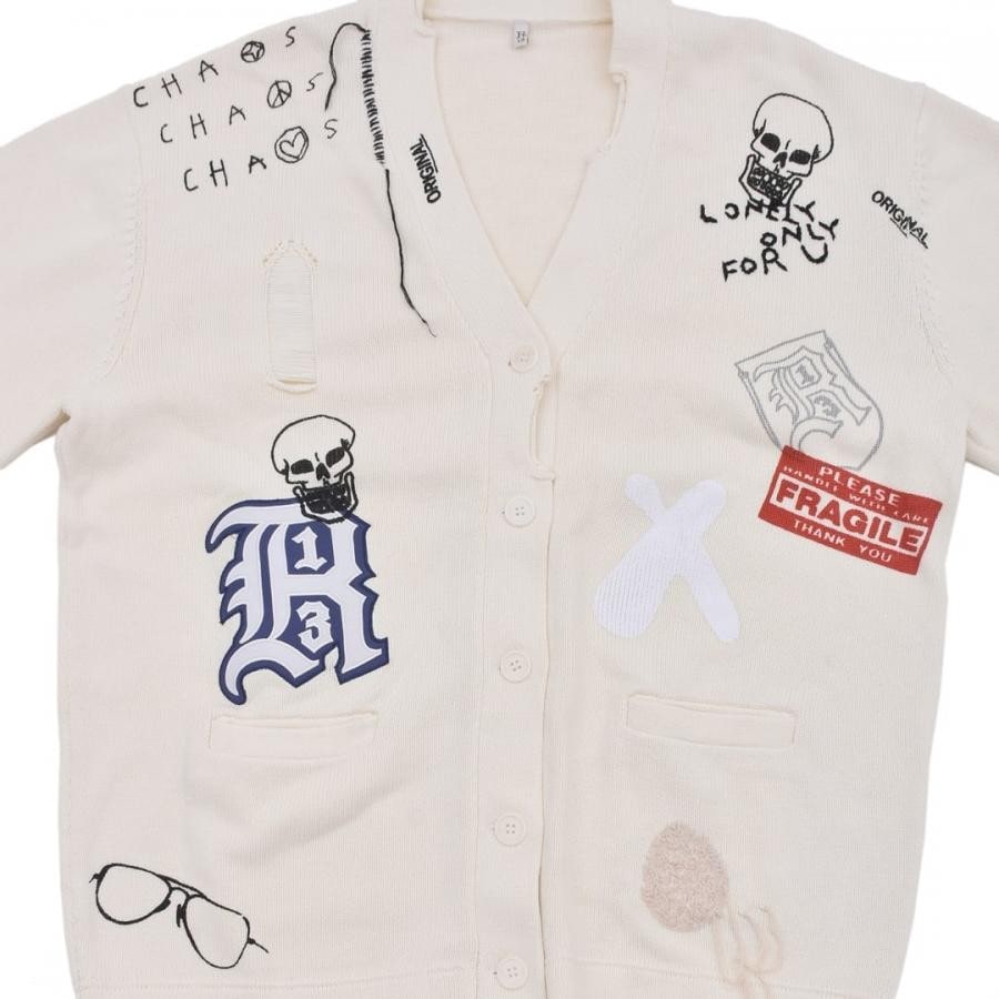 【R13】LETTERMAN CARDIGAN(ECRU) ECRU L