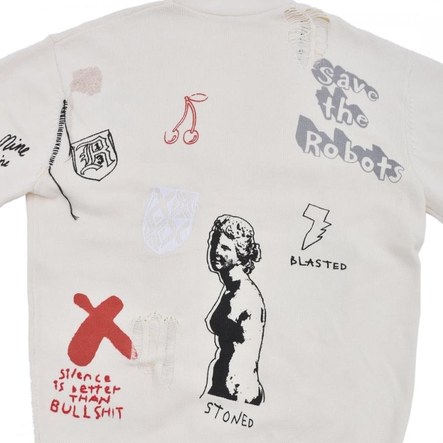 【R13】LETTERMAN CARDIGAN(ECRU) ECRU L