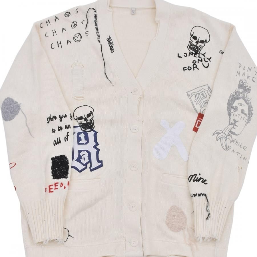 【R13】LETTERMAN CARDIGAN(ECRU) ECRU L