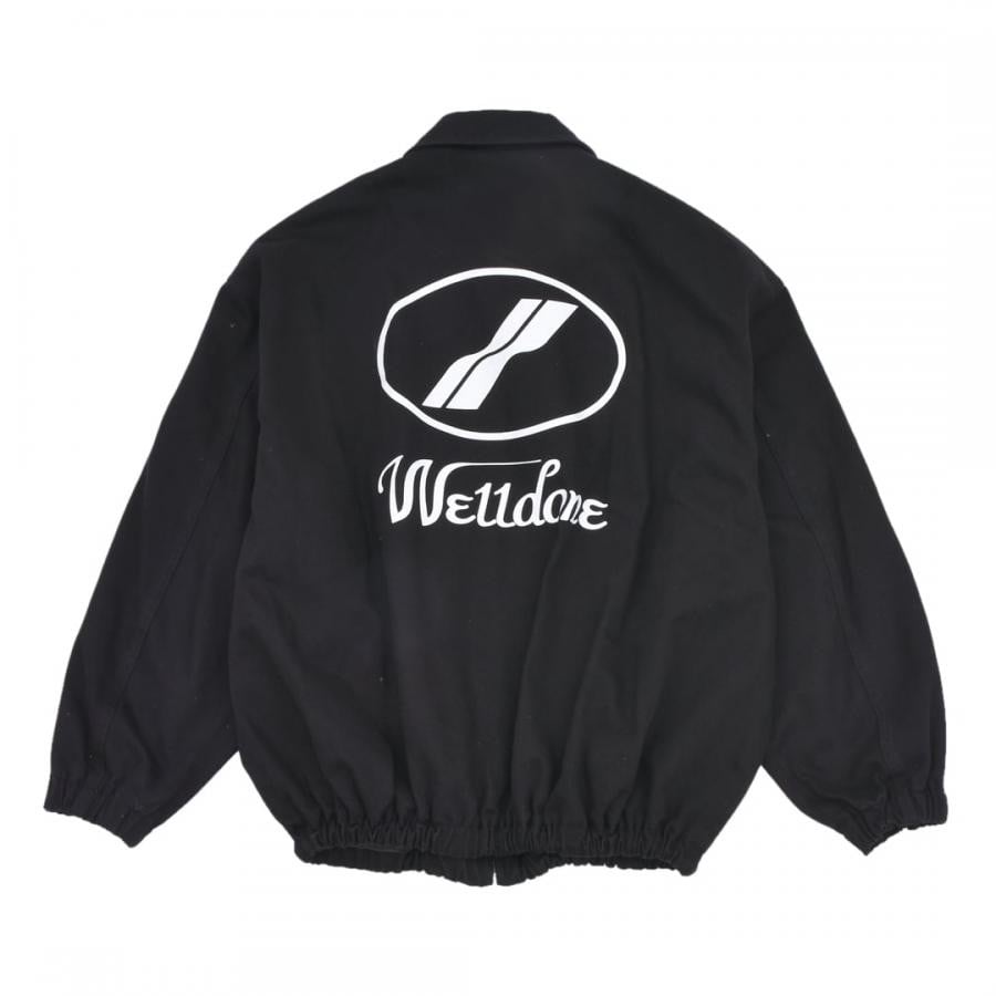 【WE11DONE】BLACK OVERSIZED PRINT ZIPPED JACKET(BLACK) BLACK S