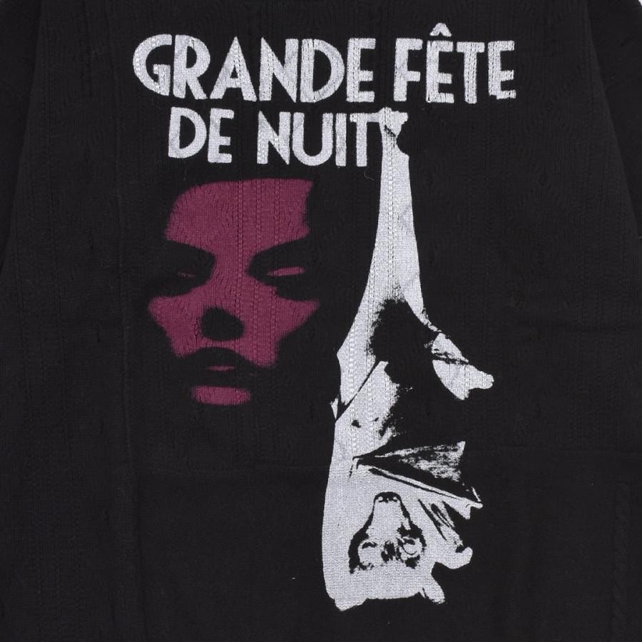 【RAF SIMONS】Loose fit braid relief roundneck sweater printed VIOLET 1