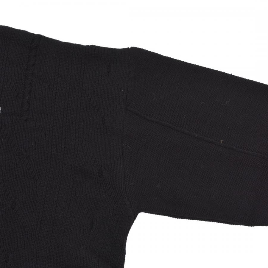 【RAF SIMONS】Loose fit braid relief roundneck sweater printed VIOLET 1