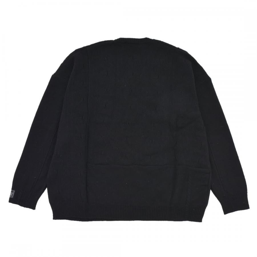 【RAF SIMONS】Loose fit braid relief roundneck sweater printed VIOLET 2