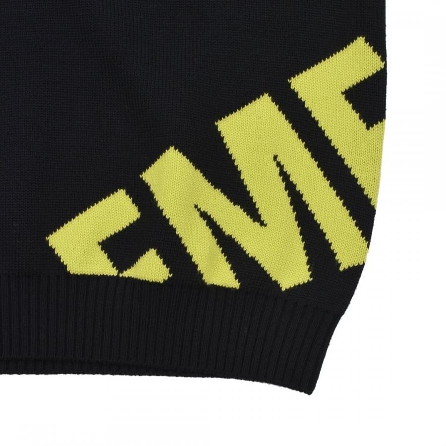 【VETEMENTS】GIANT LOGO KNITTED SWEATER WHITE/PINK XS