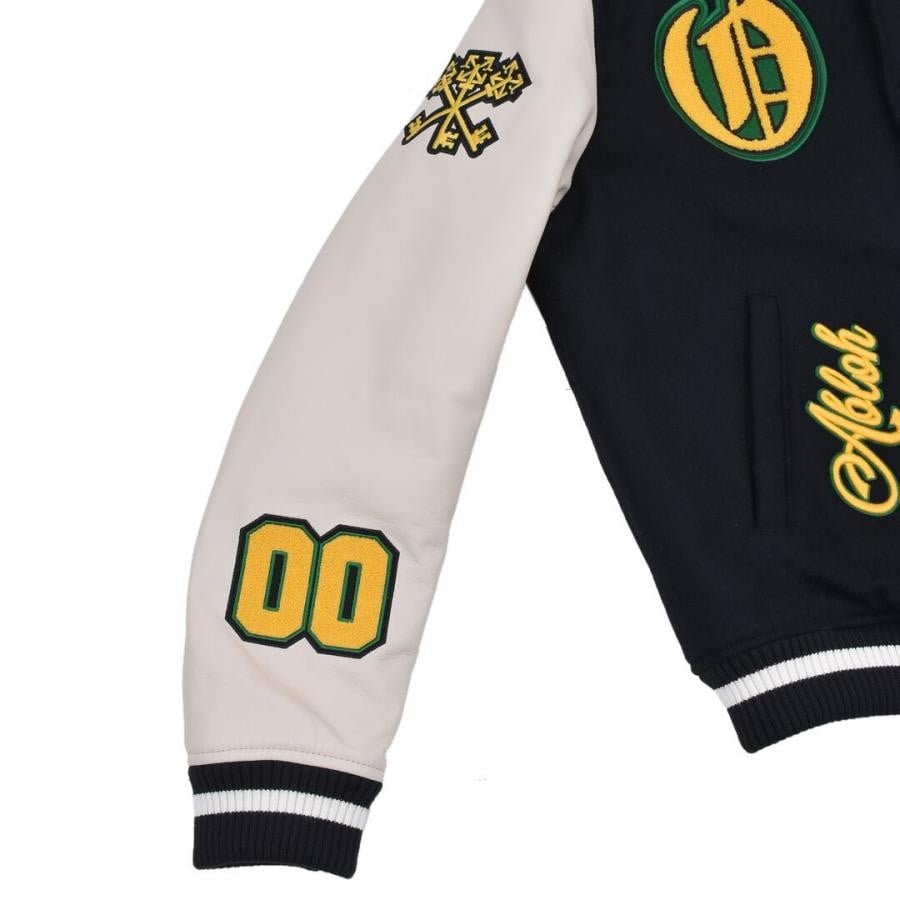【OFF WHITE】GRAPHICS LEATHER VARSITY(BLACK/YELLOW) BLACK/YELLOW 50