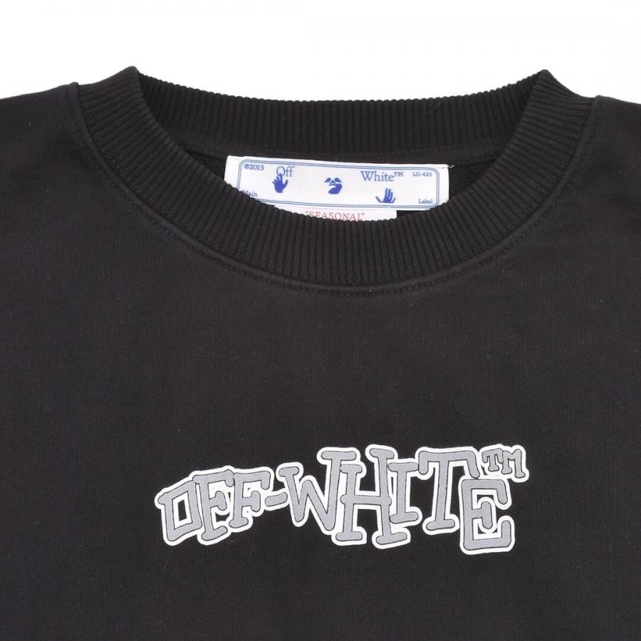 OFF-WHITE】CARLOS TYPE OVER CREWNECK(BLACK/WHITE)(XL BLACK/WHITE 