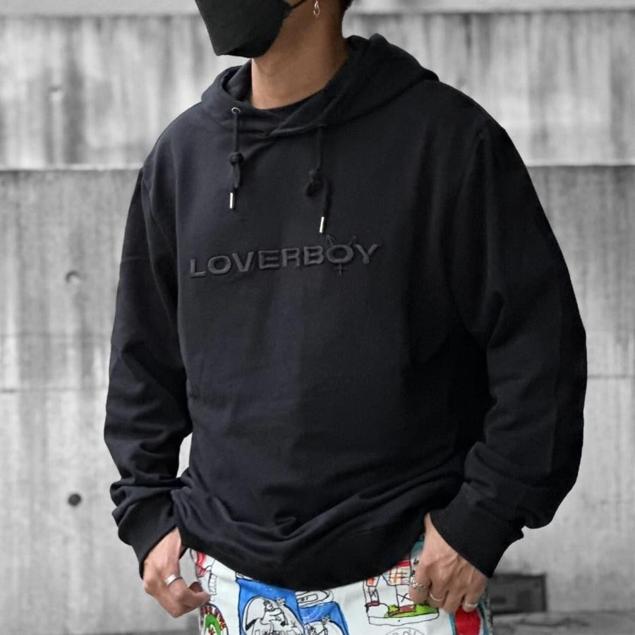 【CHARLES JEFFREY LOVERBOY】LOGO HOODY(BLACK) BLACK XL