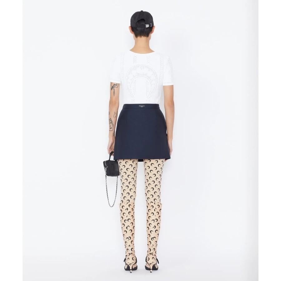 【MARINE SERRE】FUSEAUX MOON LEGGINGS -RECYCLED-（BEIGE） BEIGE S