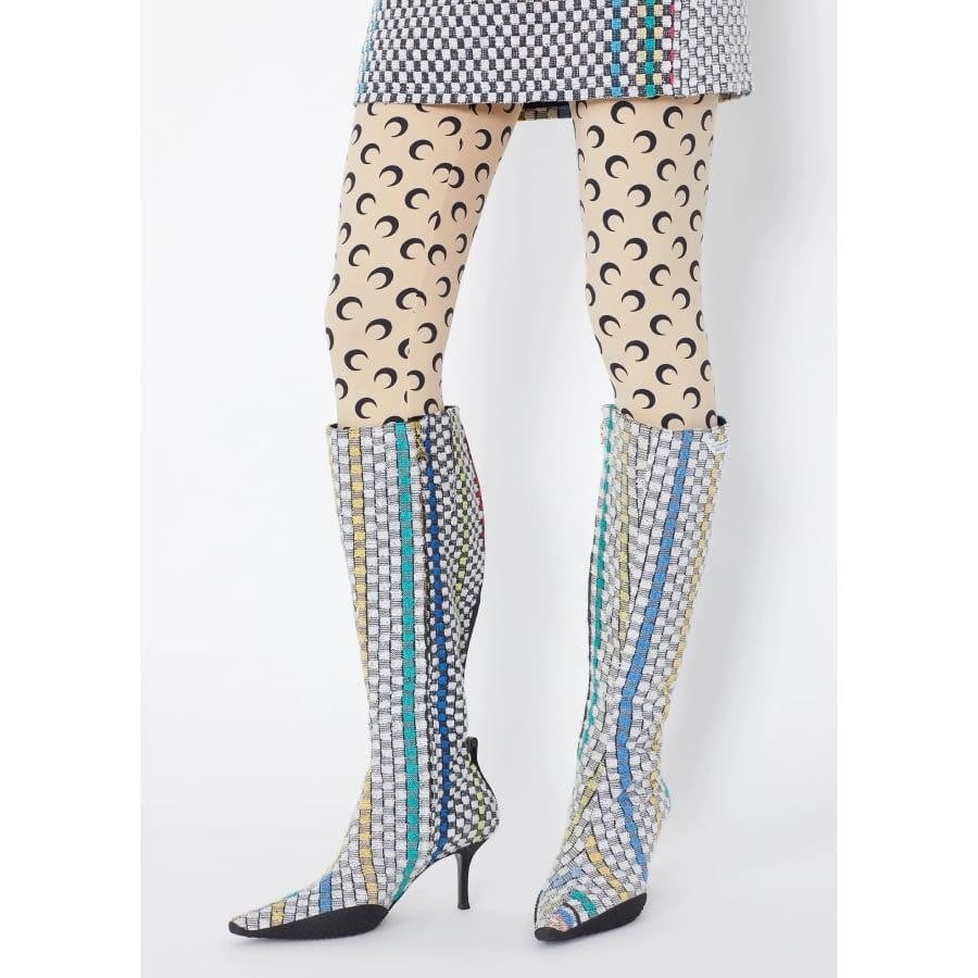 【MARINE SERRE】FUSEAUX MOON LEGGINGS -RECYCLED-（BEIGE） BEIGE S